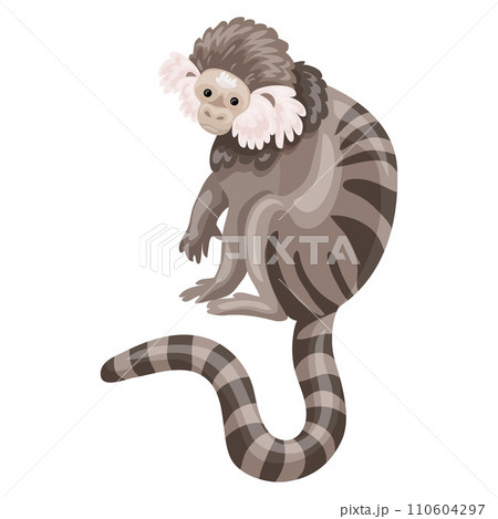 Striped monkey icon. Cartoon of striped monkey vector icon for web design isolated on white background 110604297