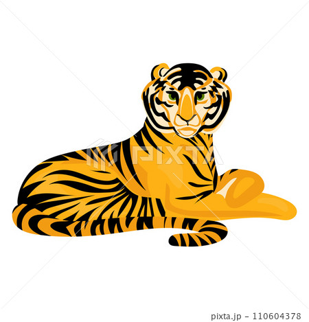 Tiger icon. Cartoon of tiger vector icon for web design isolated on white background 110604378