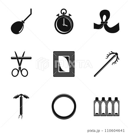 Type contraception icon set. Simple set of 9 type contraception vector icons for web design on white background 110604641