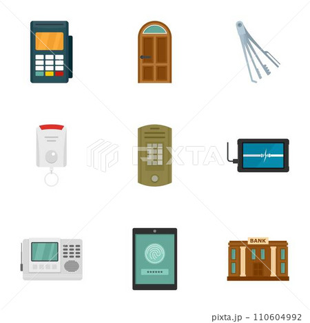 Safe money icon set. Flat set of 9 safe money vector icons for web design Safe money icon set. Flat set of 9 safe money vector icons for web design 110604992