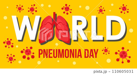 Pneumonia disease day banner horizontal. Flat illustration of vector pneumonia disease day banner horizontal for web design Pneumonia disease day banner horizontal. Flat illustration of vector pneumonia disease day banner horizontal for web design 110605031