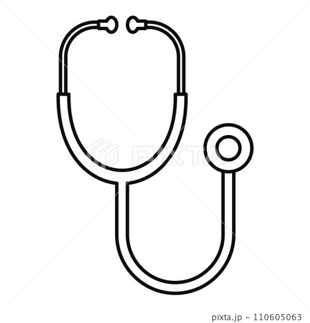 Stethoscope icon. Outline illustration of stethoscope vector icon for web design isolated on white background 110605063