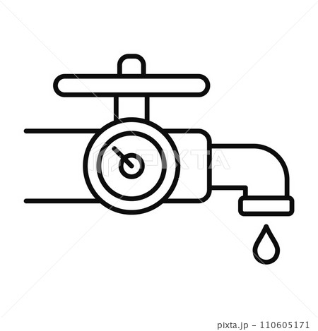 Water tap control icon. Outline illustration of water tap control vector icon for web design isolated on white background 110605171