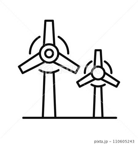 Wind power plant icon. Outline illustration of wind power plant vector icon for web design isolated on white background 110605243
