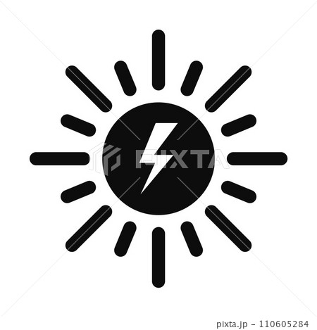 Solar energy icon. Simple illustration of solar energy vector icon for web design isolated on white background 110605284