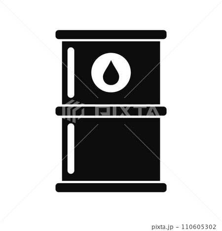 Oil petrol barrel icon. Simple illustration of oil petrol barrel vector icon for web design isolated on white background 110605302