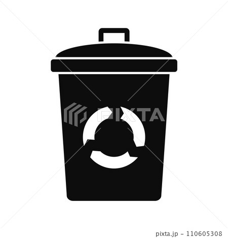 Recycling eco bin icon. Simple illustration of recycling eco bin vector icon for web design isolated on white background Recycling eco bin icon. Simple illustration of recycling eco bin vector icon for web design isolated on white background 110605308