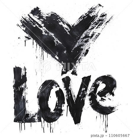 スプラッシュブラシで描かれた"LOVE" スプラッシュブラシで描かれた"LOVE" 110605667