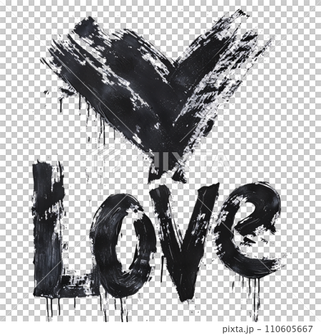 スプラッシュブラシで描かれた"LOVE" スプラッシュブラシで描かれた"LOVE" 110605667