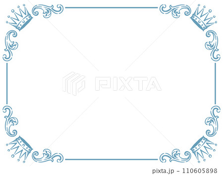 王冠を使ったアンティークな装飾フレーム。ベクター素材 王冠を使ったアンティークな装飾フレーム。ベクター素材 110605898