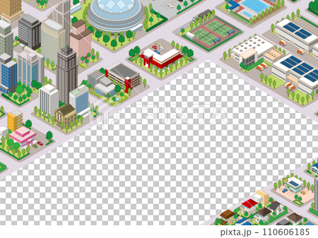 Three-dimensional view of the townscape. Cityscape. Three-dimensional view of the townscape. Cityscape. 110606185