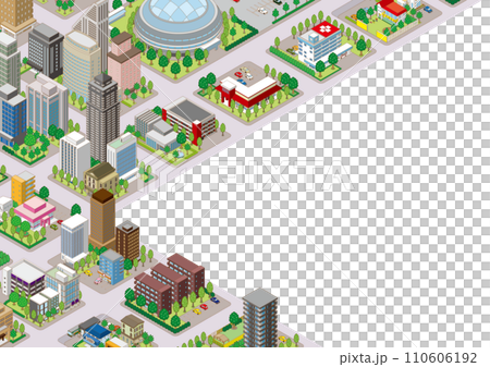 城市景觀的三維視圖。 110606192