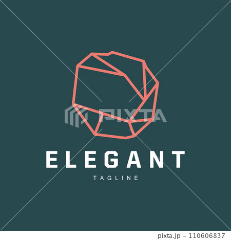 Gem Diamond Template Illustration Gemstone Logo Design Line 110606837
