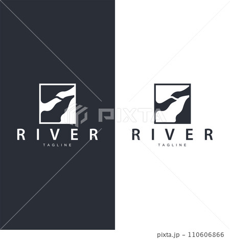 River Logo Vector River Bank Mountain Design Agriculture Symbol Illustration 110606866