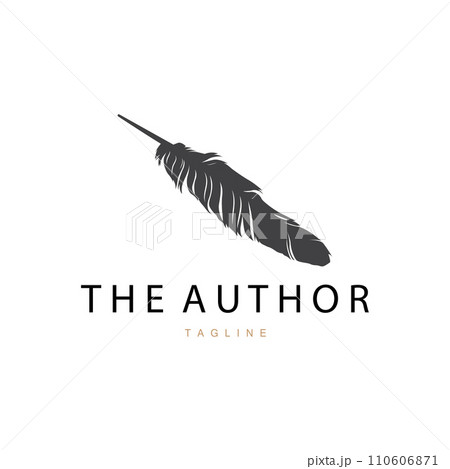Feather Silhouette Logo, Author Design Luxury Simple Elegant Vector Illustration Template Feather Silhouette Logo, Author Design Luxury Simple Elegant Vector Illustration Template 110606871