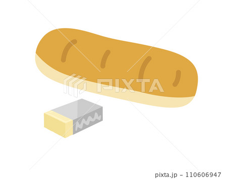 給食のコッペパンのイラスト 110606947
