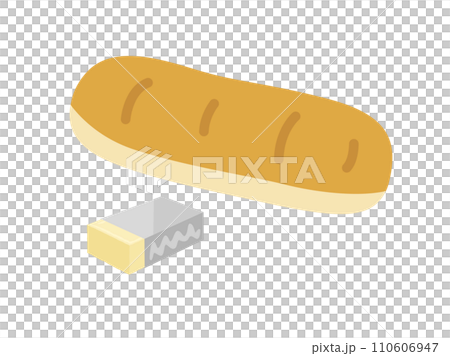 給食のコッペパンのイラスト 110606947