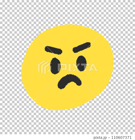 怒っている・不機嫌な表情の絵文字 - シンプルでかわいい手書きの顔のデザイン素材 怒っている・不機嫌な表情の絵文字 - シンプルでかわいい手書きの顔のデザイン素材 110607371