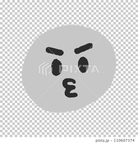 Angry/dissatisfied expression emoji - simple and cute hand-drawn face design material Angry/dissatisfied expression emoji - simple and cute hand-drawn face design material 110607374