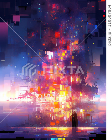 グリッチの激しい背景 110607804