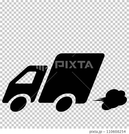 正在運行的卡車標誌 110608254