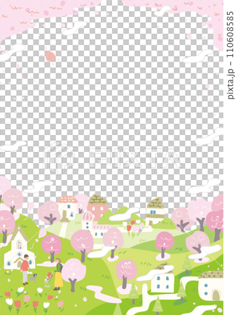 春の街並み_縦向き 110608585