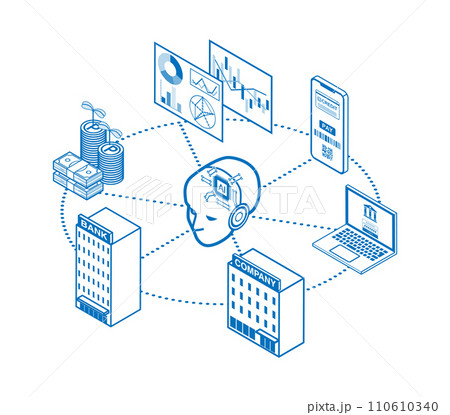 AI 人工知能のコンセプトアート 　線画 110610340