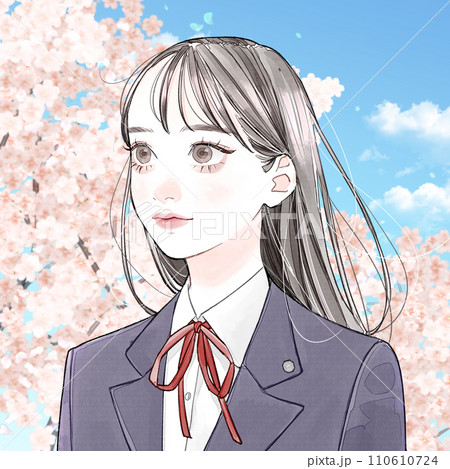 桜と女子高生 110610724