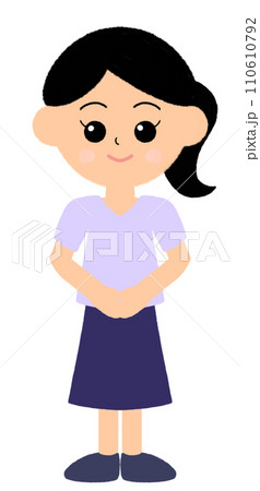 ご案内する女性のかわいいイラスト 110610792