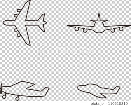 圖示象形圖飛機車輛裝飾裝飾剪影插畫素材集 110610810