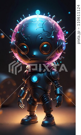 Antimatter robot 3d character design concept illustration Antimatter robot 3d character design concept illustration 110611124