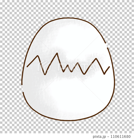 Loose simple cracked egg single item color analog style Loose simple cracked egg single item color analog style 110611680