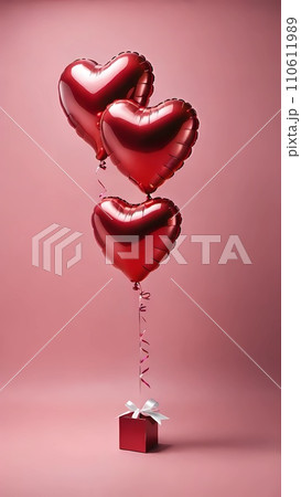 Balloons in the shape of heart background illustration Balloons in the shape of heart background illustration 110611989