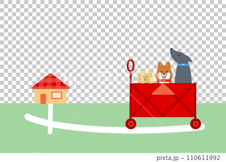 引っ越しのイメージ（犬と家） 110611992