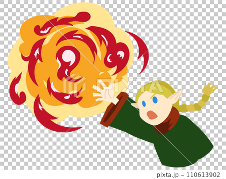Elf who casts fire magic Elf who casts fire magic 110613902