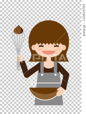 一個女人正在享受製作糖果的樂趣 110614763