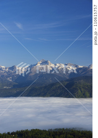 Winter landscape with Triglav peak, Triglavski national park, Slovenia 110615757