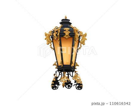 old vintage street lamp isolated on white background old vintage street lamp isolated on white background 110616342