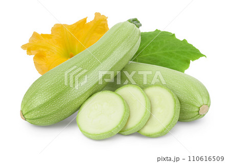 zucchini or marrow isolated on white background with full depth of field zucchini or marrow isolated on white background with full depth of field 110616509