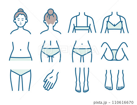 パーツ別女性の脱毛部位 110616670