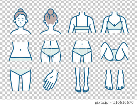 Women's hair removal areas by part 110616670