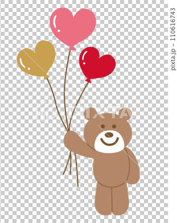 Illustration of a bear with a balloon Illustration of a bear with a balloon 110616743