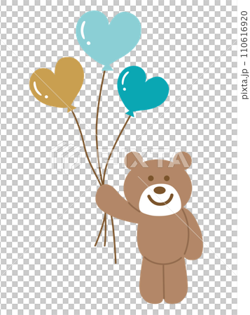 Illustration of a bear with a balloon Illustration of a bear with a balloon 110616920