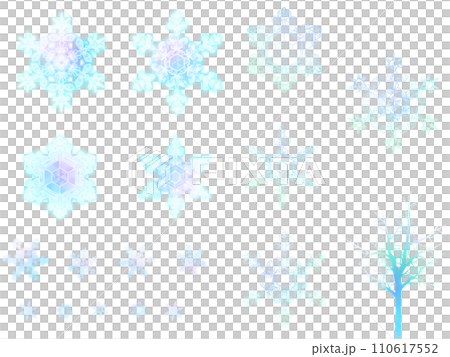 Winter material set (snowflake) 110617552