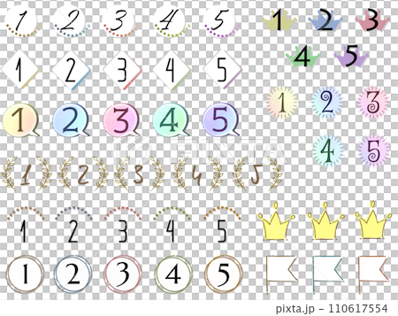 ランキングナンバーの素材セット 110617554