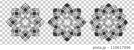 Set of Abstract Radial Floral Patterns. Decorative Design Elements. Vector Art. 110617896