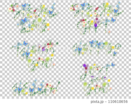 花文字アルファベットメッセージ素材セット2 110618656