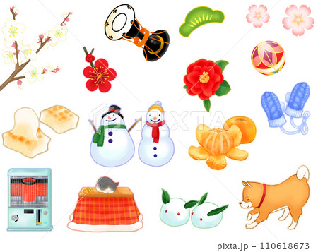 和風のシンプル素材セット 110618673