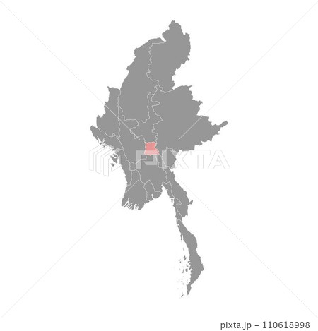Naypyidaw Union Territory map, administrative division of Myanmar. Vector illustration. 110618998