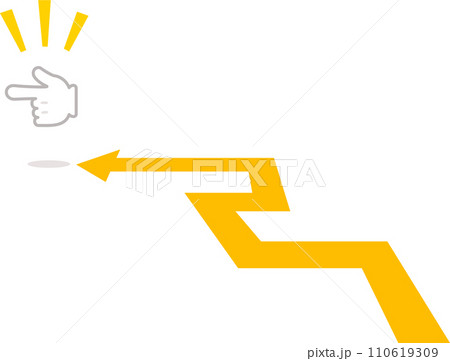 指差す手を追う矢印、ナビゲーション 110619309